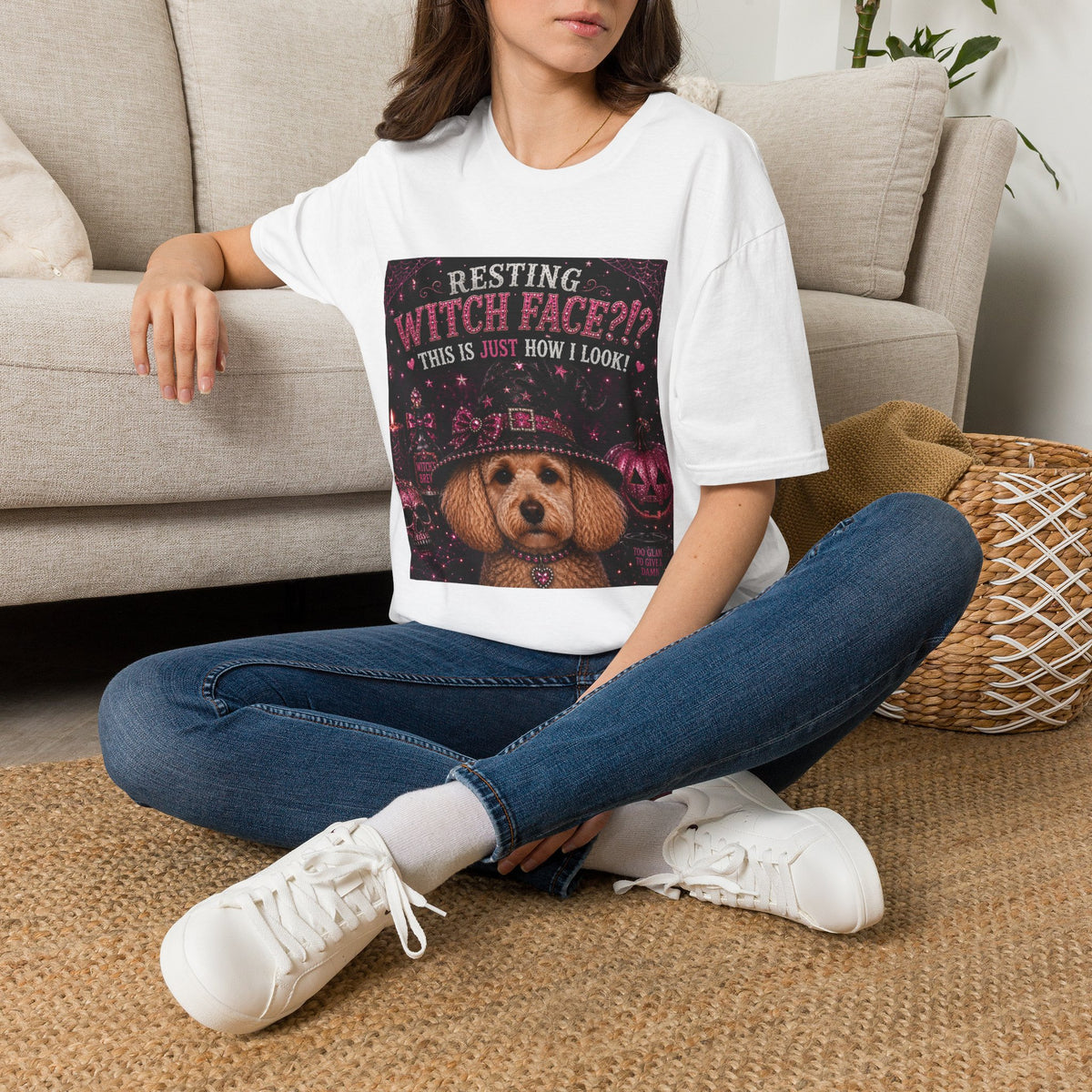 Resting Witch Face?!? This Is Just How I Look! | Funny Goldendoodle Halloween Shirt | Diva Dogs™ T-Shirt | Dog Mom Gift | Glam Halloween Tee