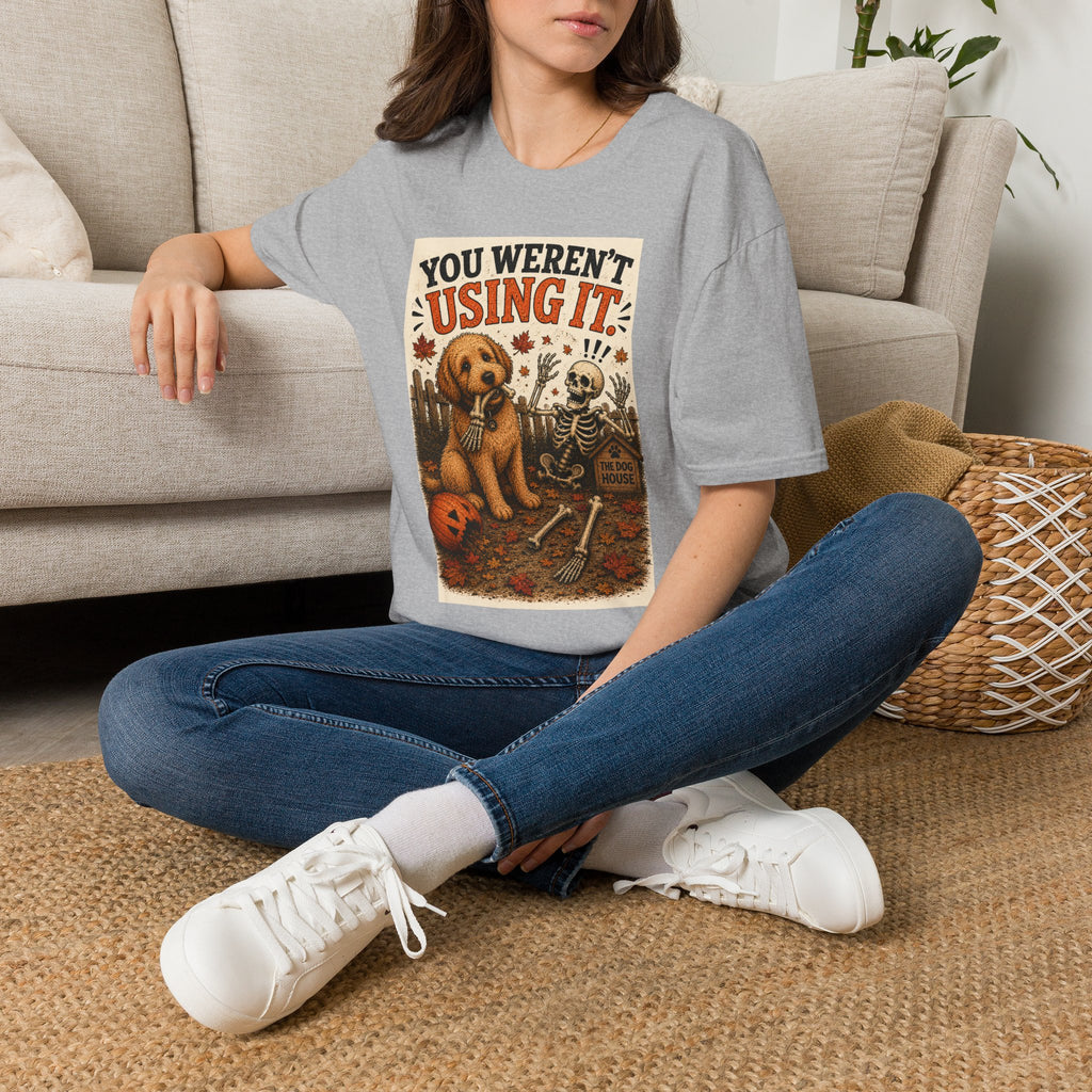 Funny Halloween Dog Shirt – You Weren't Using It! | Skeleton Dog T-Shirt | Vintage Halloween Tee | Dog Lover Gift | Cute Fall Graphic Tee