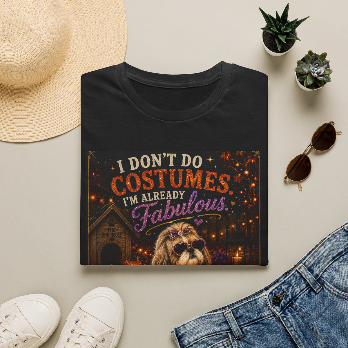 Funny Halloween Dog Shirt – I Don't Do Costumes. I'm Already Fabulous. | Cute Dog Lover T-Shirt | Vintage Halloween Tee | Fall Graphic Tee | Dog Mom Gift