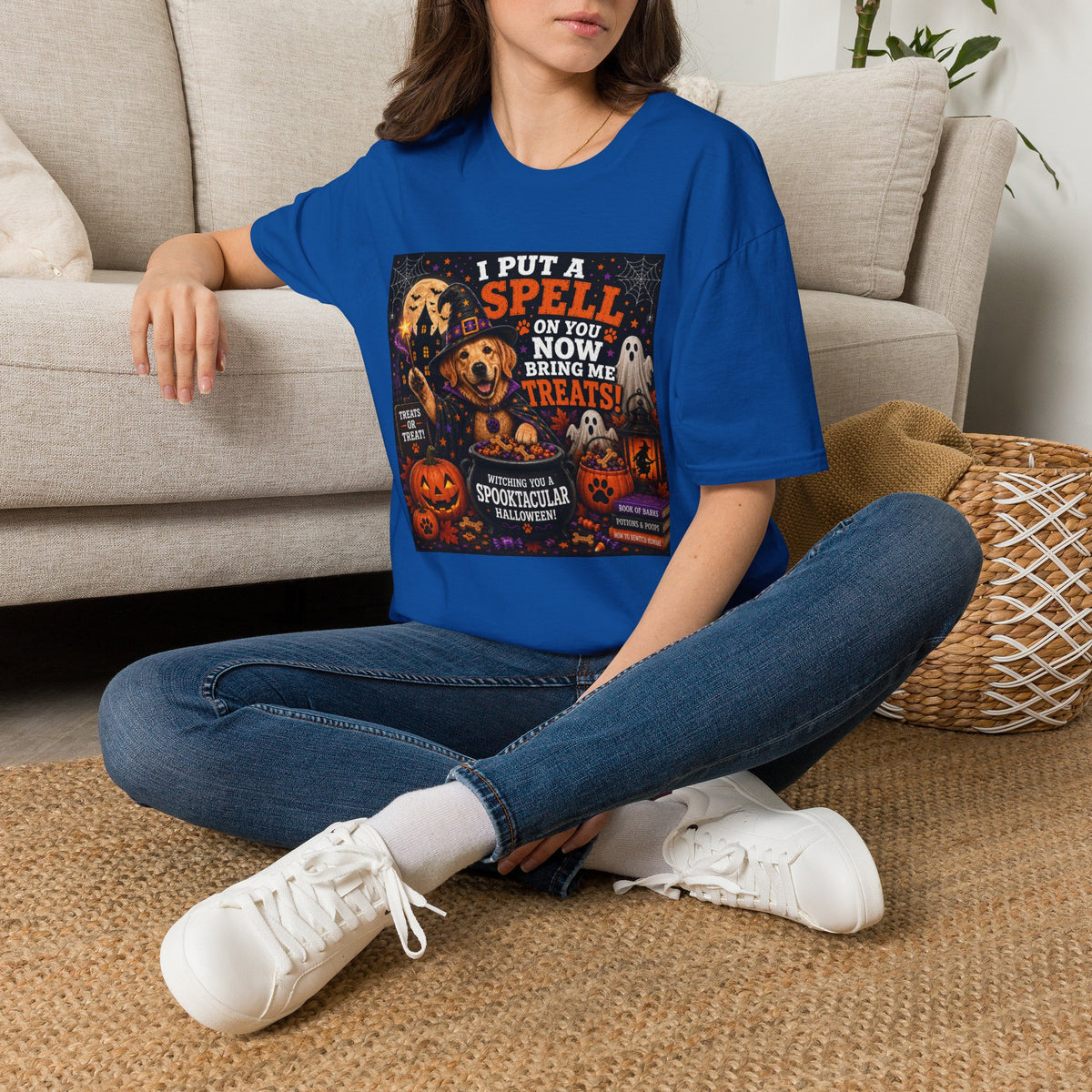 Funny Halloween Dog Shirt – I Put a Spell on You, Now Bring Me Treats! | Cute Witch Dog T-Shirt | Halloween Dog Lover Tee | Fall Graphic Shirt | Dog Mom Gift