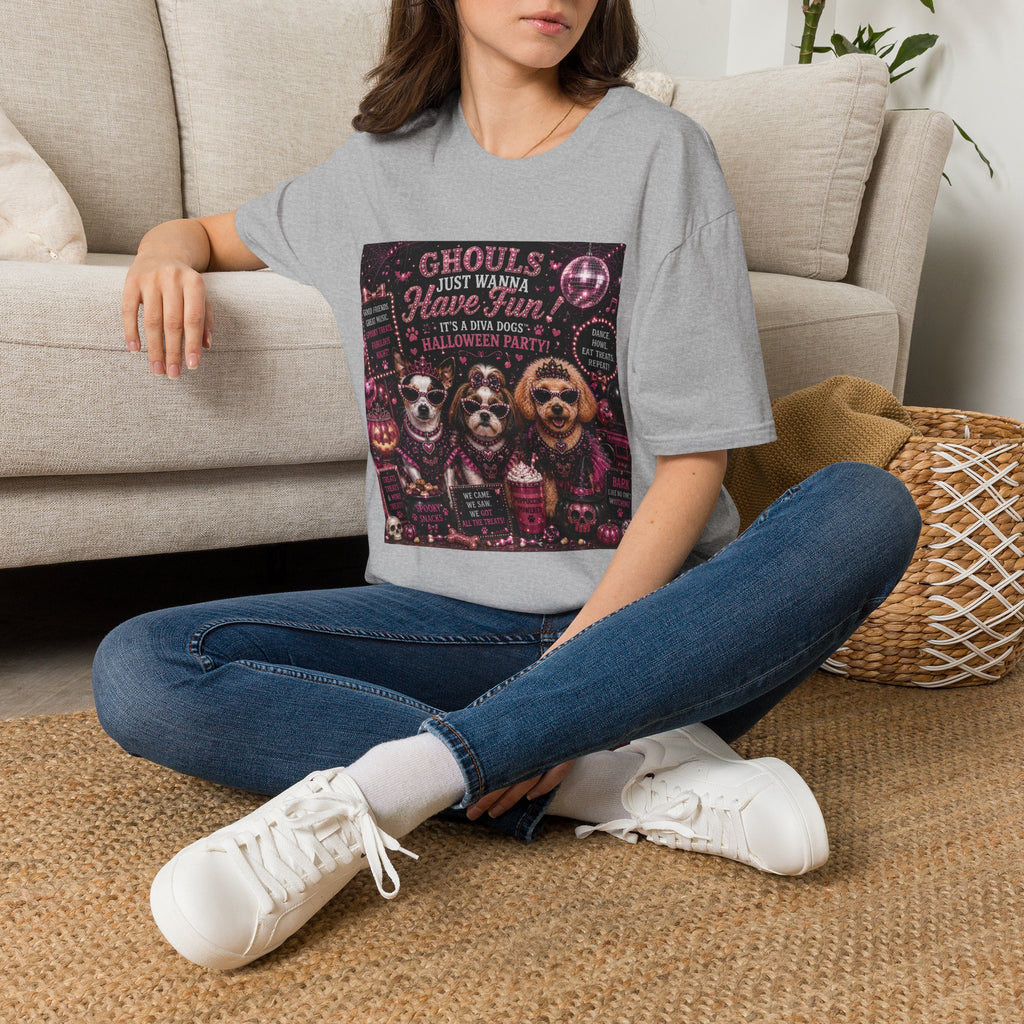 Ghouls Just Wanna Have Fun! | Diva Dogs™ Halloween Party T-Shirt | Funny Halloween Dog Shirt | Dog Mom Gift | Glam Dog Lover Tee