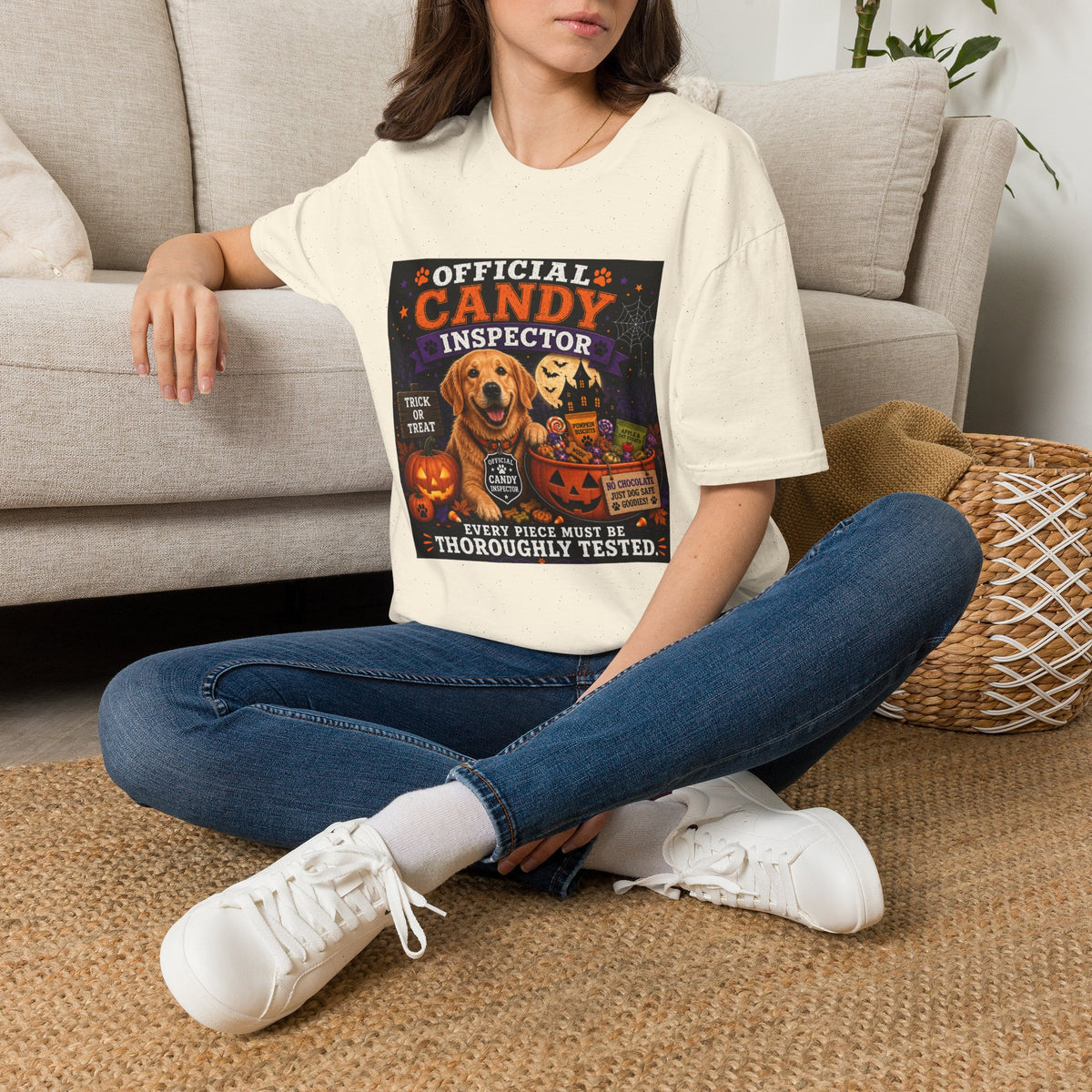 Funny Halloween Dog Shirt – Official Candy Inspector | Cute Dog Lover T-Shirt | Halloween Graphic Tee | Fall Pumpkin Shirt | Dog Mom Gift