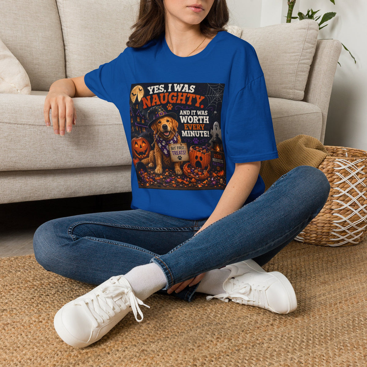 Funny Halloween Dog Shirt – Yes, I Was Naughty… And It Was Worth Every Minute! | Cute Halloween Dog T-Shirt | Fall Dog Lover Tee | Dog Mom Gift