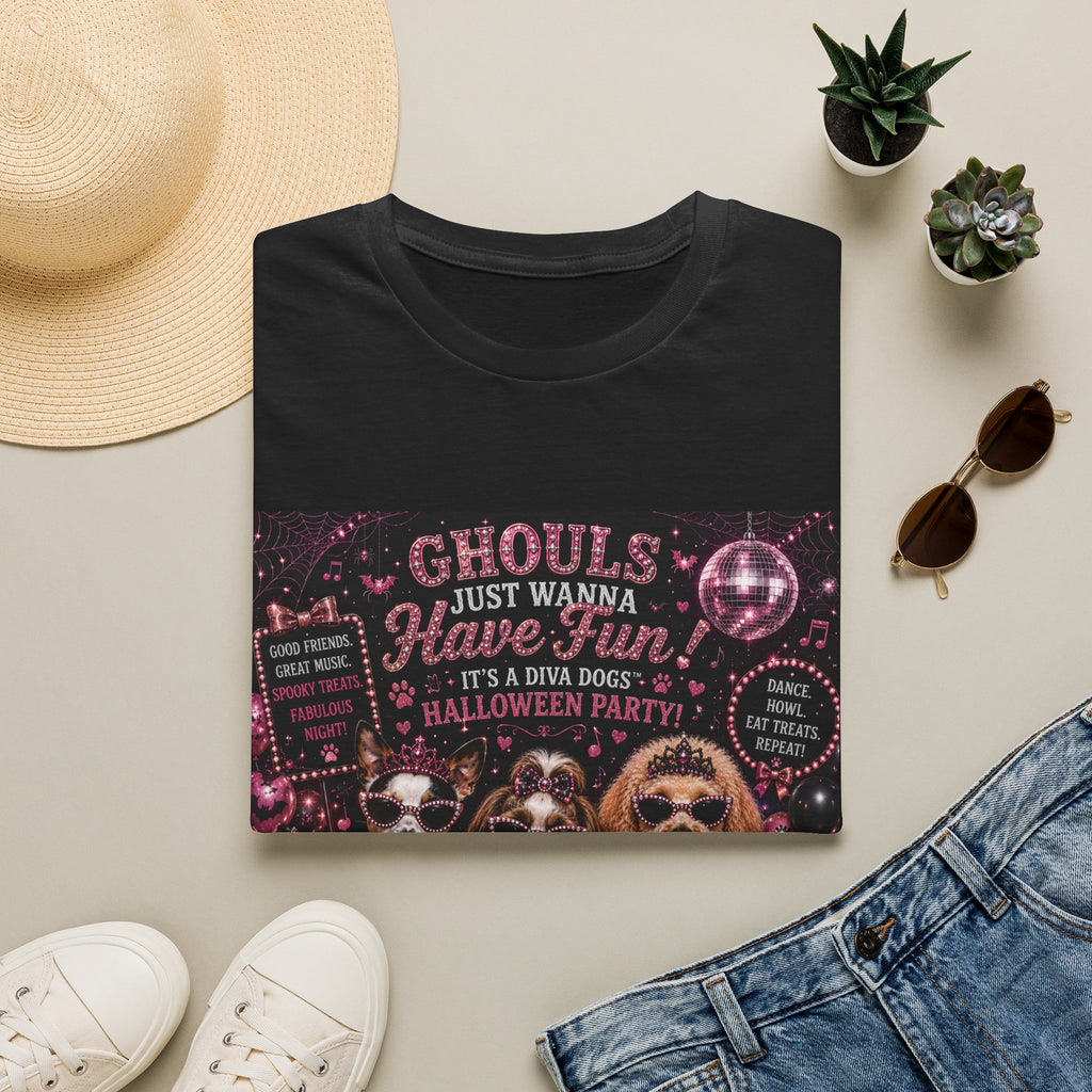 Ghouls Just Wanna Have Fun! | Diva Dogs™ Halloween Party T-Shirt | Funny Halloween Dog Shirt | Dog Mom Gift | Glam Dog Lover Tee